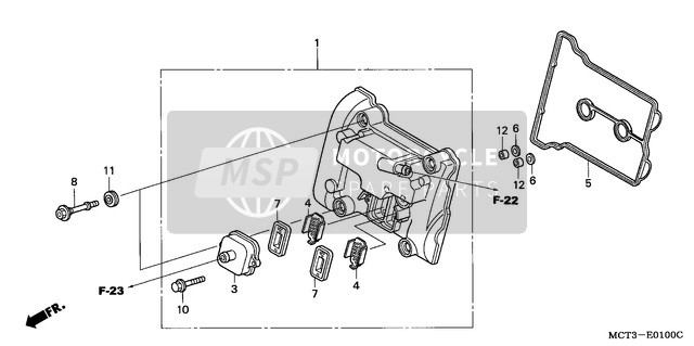 Honda FJS600 2002 Cylinder Hoofd Cover voor een 2002 Honda FJS600